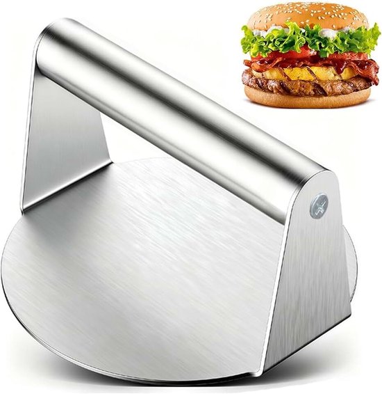 15,7 cm ronde smash burgerpers, hamburgerpers van roestvrij staal voor plancha grill, gemakkelijk te reinigen, pattyformer voor steak, gehakt en barbecue