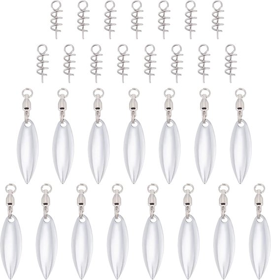 15pcs Fishing Lures - Willow or Colorado Blade - Stainless Steel Color Spinner Blades - Bearing Swivels - Tail Spinner - Spinnerbait Lure Making Supplies - Bass Lures - 15pcs Fishing Spring Pins van Skylety