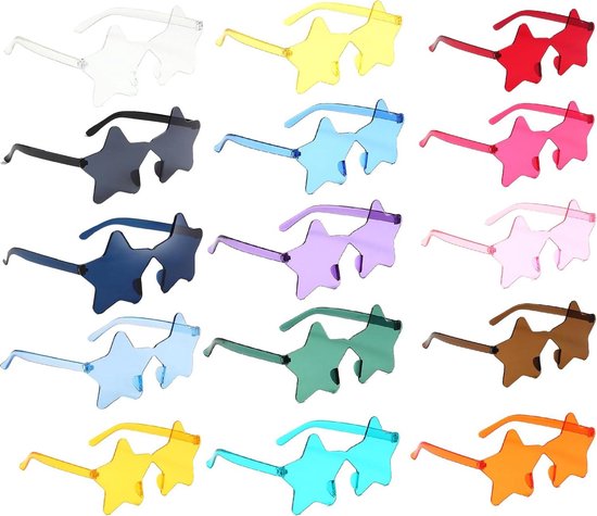 15PCS Leuke Feest Accessoires Zonnebrillen - Kleurrijke Harten - Mannen Vrouwen Tieners - Vrolijke Feestjes Geweldige Foto's . van Merkloos