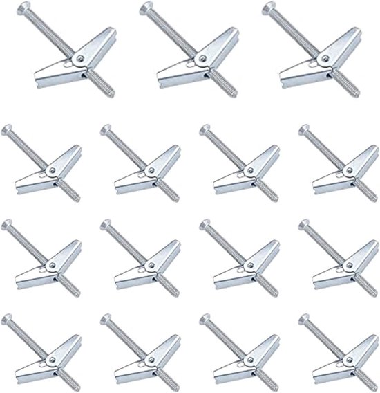 15Pcs Spring Folding Dowel Hooks Ceiling Hooks Carbon Steel Hook Dowels Ceiling M4 Expansion Screws, Extra Screws - ShopVlot