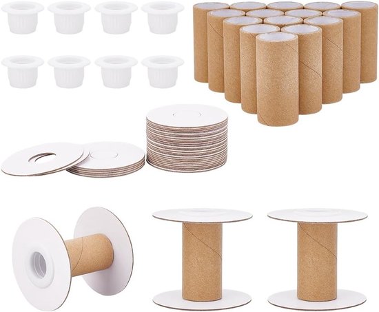 16 Sets Lege Papieren Draadspoelen voor Weven, Afneembare Draadhouder voor Borduurwerk en DIY Creatieve Projecten, 50mm/1.97
