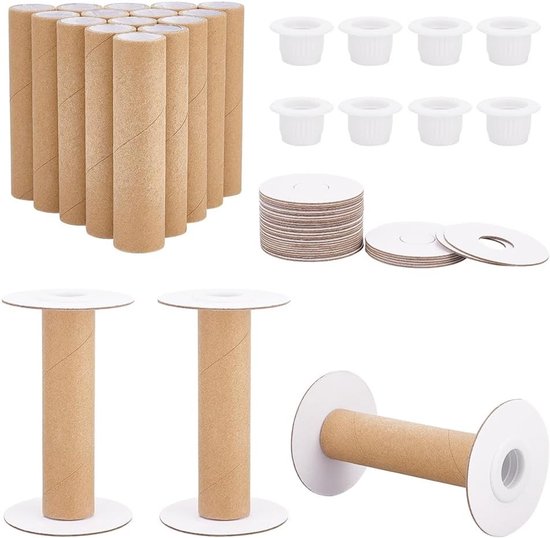 16 Sets Lege Papieren Draadspoelen voor Weven, Afneembare Garenspools voor Borduren en DIY Knutselen, 99mm/3.9