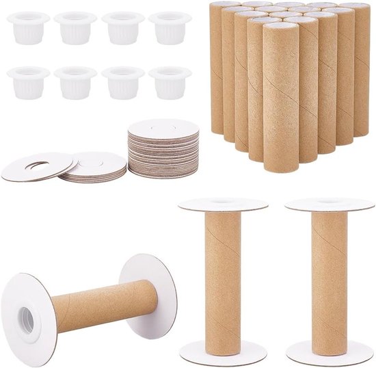 16 Sets Lege Papieren Draadspoelen voor Weven, Afneembare Garenspools voor Borduren en DIY Kunstprojecten, 99mm/3.9