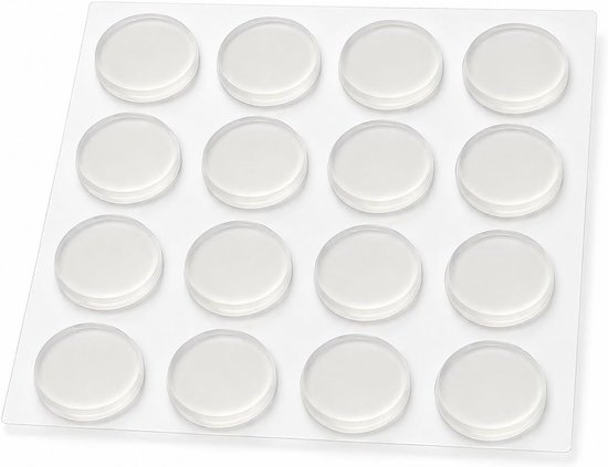 16 stuks elastische buffers, zelfklevend, transparant (20 x 5 mm), antislip rubberen buffer en deurstopper voor muur, meubels en glas, geluidsabsorberende aanslagbuffer en wandbescherming