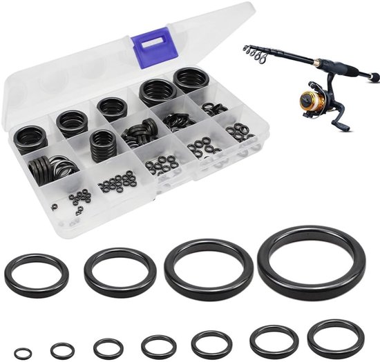 160-delige Set Vissport Ringen voor Hengel Reparatie, 12 Maten Keramische Gidsringen van 0.3cm tot 30mm, Duurzaam en Glad voor Vissers