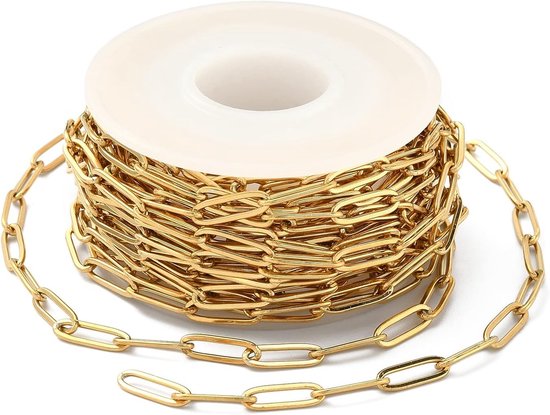 16.4 Voet/5m 304 Roestvrij staal Paperclip Kettingen Getrokken