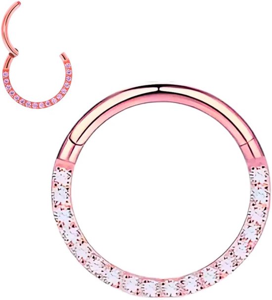 16G Titanium neuspiercing septum piercing – universeel scharniersegment voor septum, neus, lip, oor – gauge 1,2 mm – nostril piercing in goud, zilver en roségoud