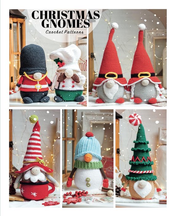 17 makkelijke haakpatronen voor kabouter amigurumi - haakboek voor beginners en gevorderden - kerstfiguren 23-28 cm