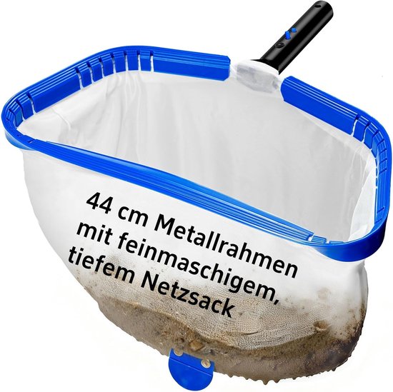 17.5" (44 cm) Grote Skimmer voor Zwembad – Fijne Mazen, Ideaal voor Algen. Professionele Skimmer voor Vijver en Zwembad met Aluminium Frame (Handvat Niet Inbegrepen)