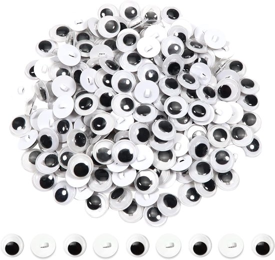 180 stuks Zelfklevende Googly Eyes Ronde Zwart Wit 8mm kunststof Ogen voor Scrapbooking Craft Supplies Doe-Het-Zelf Knutselaccessoires