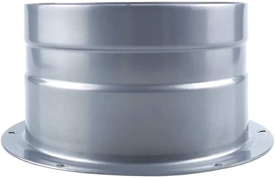195 mm / 7,67 inch, verzinkte stalen buis aansluitflens, ronde fitting voor flexibele of starre buizen, ronde interface luchtkanaal voor montageplaat van luchtslang in kweektent