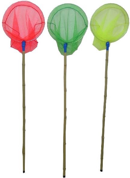 1x Bamboe Schepnet 124cm van Merkloos