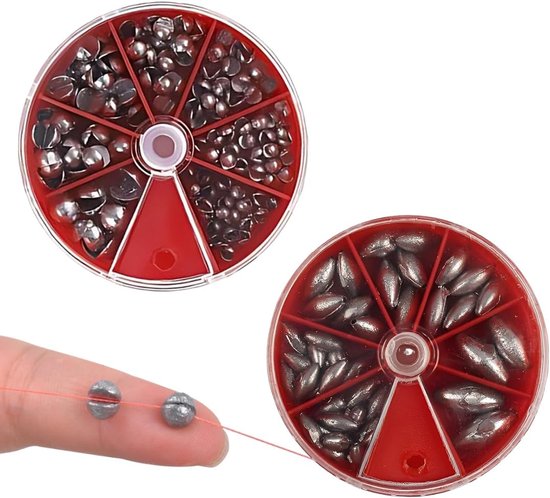 2 Boxes for Fishing, Lead Mouth, Non-Toxic, Portable, Split Shot Set, Lead Fishing Accessories with Storage Box - ShopVlot