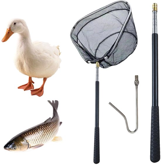 2 in 1 Chicken Catcher Leg Hooks and Safety Nets Set, 37-151cm Retractable Stainless Steel Poultry Hook, Chicken - ShopVlot