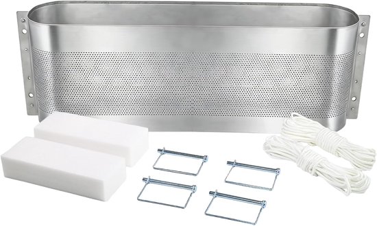 2-in-1 vijverskimmer drijvende puinverzamelaar met afneembare drijvers verdikt aluminium 60 lbs capaciteit zwaar reinigingsgereedschap voor schuimdeken onkruidmest slib ideaal voor vijvers meren