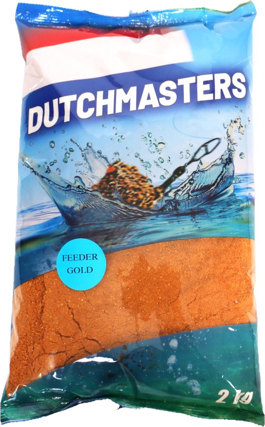 2 kg Dutch Masters Feeder Gold Oranje Feedervoer Caramel & Kruiden Allround Feeder Lokvoer Visvoer van Merkloos
