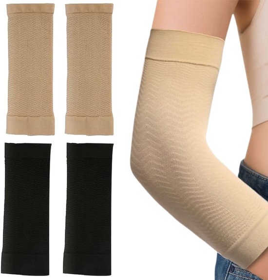 2 paar ademende sport-elleboogkussens, uniseks, compressiebandage