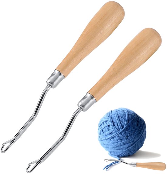 2 Piece Crochet Hooks Wood Button Needles Crochet Hooks Crochet Hooks Crochet Hooks Ergonomic Handle Crochet Hook Set for Beginners van Merkloos
