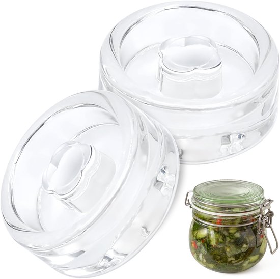 2 pieces fermentation weights Ø 7 cm, glass weights for fermenting and preserving, fermentation weight for - ShopVlot