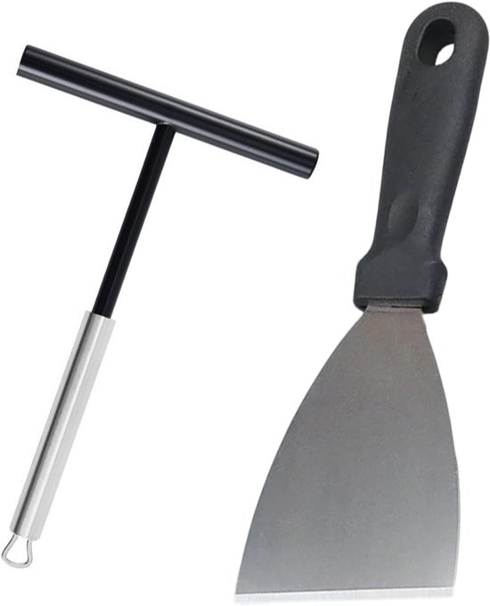 2 Roestvrijstalen Schrapers, Speciaal Gereedschap Voor Pannenkoeken, Scherpe Gereedschappen Voor Het Verspreiden Van Cakes En Kraspasta, Accessoires Voor Keukenbakken.