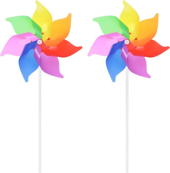 2 Sets Wind Spinner - 14 x 8 Inch Tuin Decoratie met Wielen voor Buiten, Kleurrijke Tuinaccessoires en Tuin Kunst voor Achtertuin