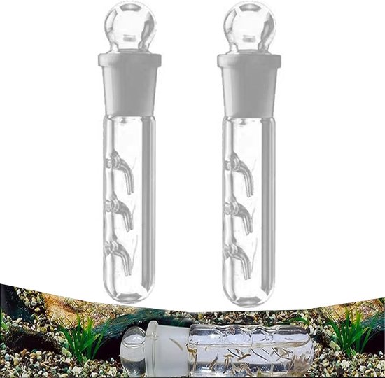 2 Stks Helder Glas Planaria Trap, Kristal Glas Planaria Trap, Worm Fang Finger Pen Garnalen Leech Catcher, Bloedzuigers Catcher Transparant met Drie Gaten, voor Kersen Garnalen
