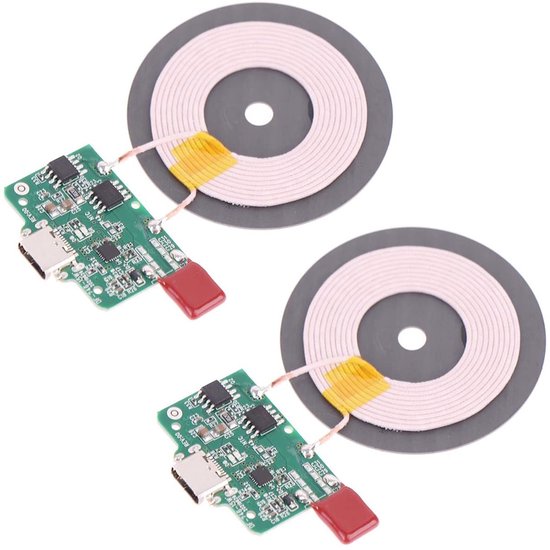2 stuks 15W Qi Draadloze Oplader PCB Board met Spoel Pad voor Draadloos Opladen Module en Accessoires