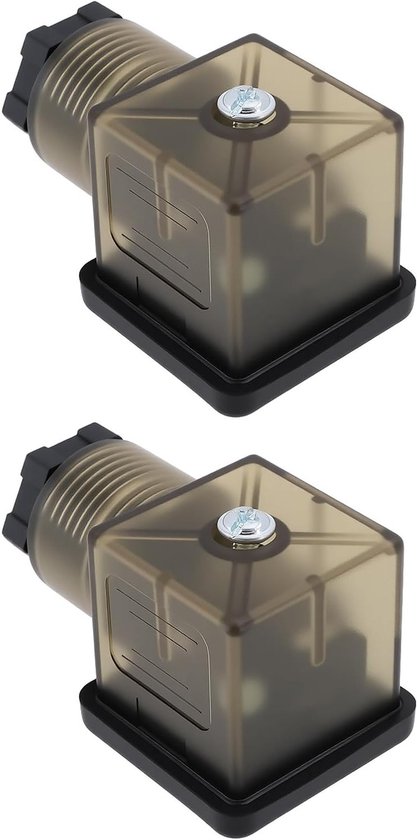 2 Stuks 3-Pin 2W DC 12V - 14V Solenoid Ventiel Spoel LED Connector voor Hydraulische en Pneumatische Systemen van Merkloos