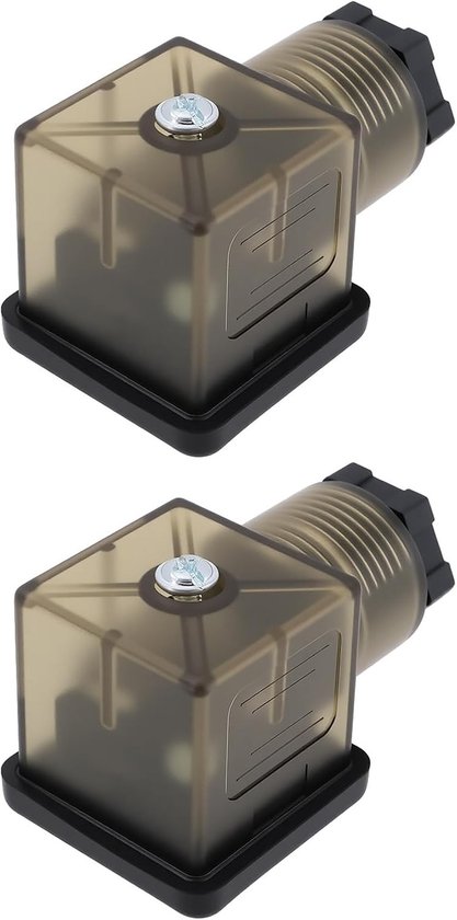 2 Stuks 3-Pin 2W DC 12V - 14V Solenoïde Ventiel Spoel LED Connector voor Industriële Hydraulische en Pneumatische Systemen