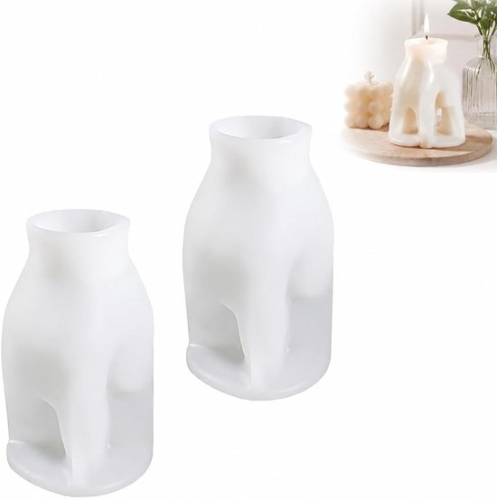 2 Stuks 3D Vinger Vorm Siliconen Kaarsvorm Mallen voor DIY Kaarsen, Zeep, Chocolade, Decoratie en Creatieve Handwerken