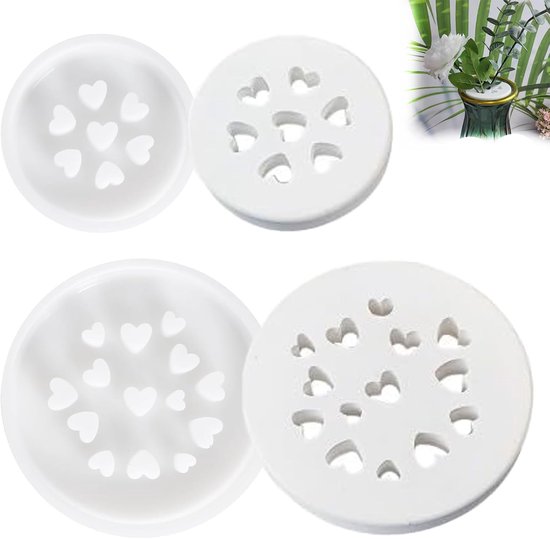 2 stuks bloemenredders siliconen vorm, vazen stengelhouder vorm bloemstengelhouder ronde briketvorm bloemenstengelhouder vorm voor het rangschikken van bloemen bloemschikken DIY