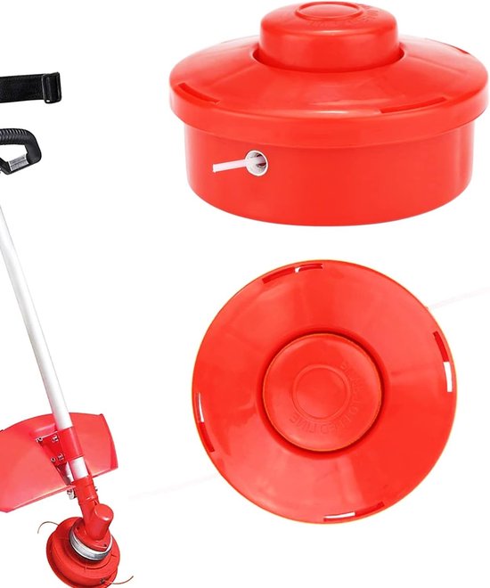 2 Stuks Bump Feed Grastrimmerkop van Plastic, Vervangende Spoel voor Grastrimmer, Universele Grastrimmerkop voor Benzine Grastrimmers M10x1.25 (Rood) - Ideaal voor Tuinonderhoud en Grasverzorging
