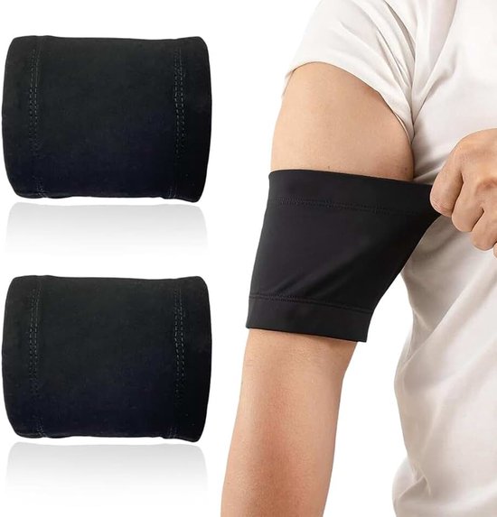 2 stuks compressie-onderarmbanden, onderarmbandage, glucosesensorbeschermingsarmband Libre, Medtronic, Dexcom of Omnipod – Comfortabel herbruikbaar diabetesband (M-Zwart)