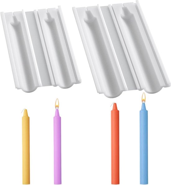 2 stuks conische kaarsvorm - 15,8 cm & 18,9 cm pilaarkaars siliconen mal lange cilinder kaarsen mal voor aromatherapie kaars, sojawas, geschenken, verjaardagstaart decor (tapper)
