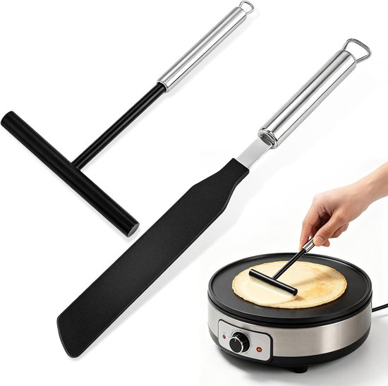 2 stuks crêpes verdeler en spatel set, roestvrij staal deegverdeler