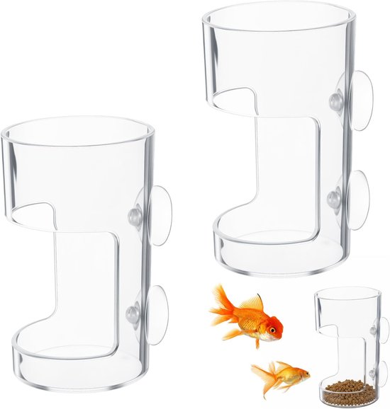 2-stuks Drijvende voederring - Aquarium voederring - Transparante voerbak - Kolomvoerbak - Afvalvrij en eenvoudig te installeren - Acryl materiaal - 10 x 6 cm - Geschikt voor aquariums, guppy's en betta's - Transparant