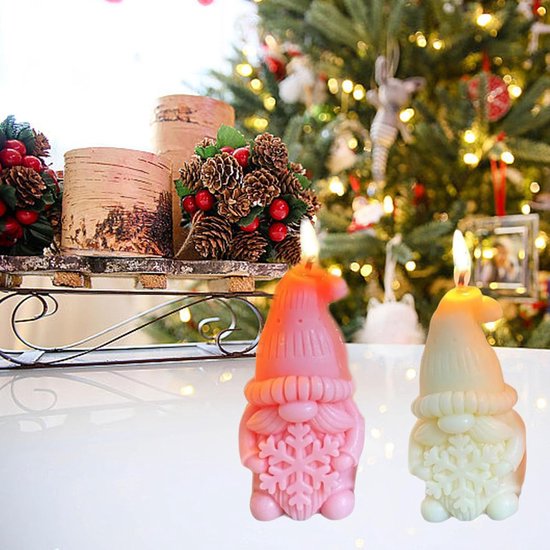 2 stuks gietvormen Kerstmis kabouter, 3D siliconen vormen gietvormen Kerstmis kaarsvormen om te gieten, gietvormen siliconen voor kerstdecoratie