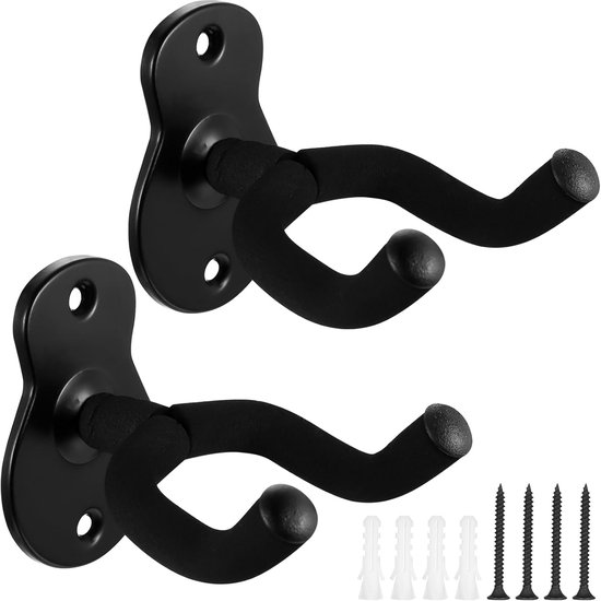 2 stuks gitaarhouders voor de muur, gitaarbeugel, gitaarwandhouder, houder voor ukulele, gitaarstandaard voor akoestische gitaar, bas, elektrische gitaar, klassieke gitaar, gitaarophangsysteem