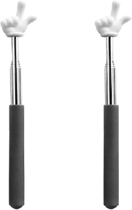 2 stuks intrekbare leraarswijzer - mini-klasvingerwijzerstok - geschikt voor lesgeven, conferentietraining, demonstraties, lezingen, museumuitleg - geschikt voor basisschool, kleuterschool en lerarenbeno digdheden - interactief leren - zwart van Merkloos