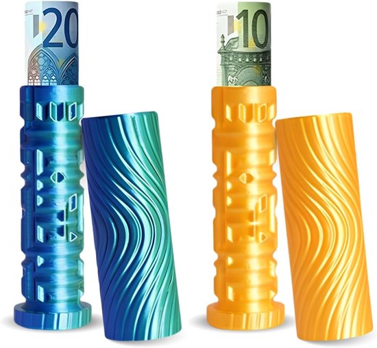 2 stuks labyrinthdoos voor geld | geschenkdoos voor kleinigheden - creatief geldcadeau voor verjaardag, Kerstmis, mannen en vrouwen voor jongens, mannelijk, tieners, verjaardag (goud + blauwgroen)