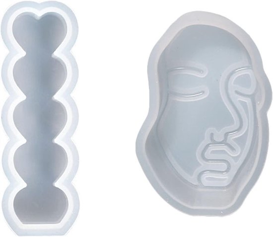 2 Stuks Menselijk gezicht kaars vorm 3D, DIY Aromatherapie kaars vorm, Abstracte vorm van Gezichtssiliconen voor Het Maken van Kaarsen, Handgemaakte Zeep, Pudding, Cake, Geurkaars