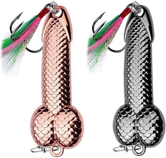 2 stuks Metalen aas vissen met veer, Visaas met drielingen vishaken voor knipperlichten vissen en spinners vissens,grappige cadeaus voor mannen, forelaas, baars aas, harde metalen lepel