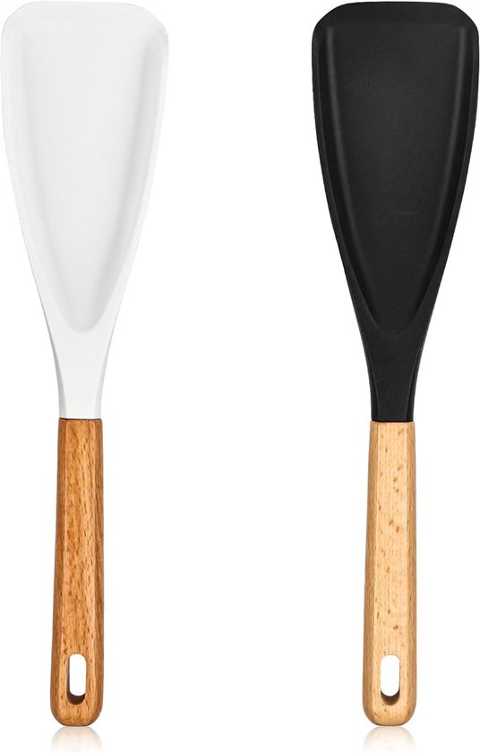 2 stuks multifunctionele lepels, siliconen lepel, spatel voor de keuken, 2-in-1 multifunctionele spatellepel, hittebestendige anti-aanbakspatel lepel, voor het koken van hittebestendig
