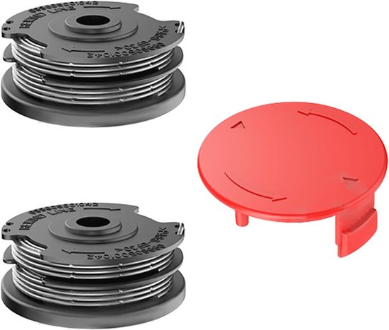 2 stuks Ø 1,6 mm - 6,1 m grastrimmer reservespoel + 1 spoelafdekking voor grastrimmer Bosch ART 30-36 LI, Advanced Grass Cut 36, ART 24, ART 27, ART 30, ART24+, ART27+, ART30+ (2 spoelen + 1 dop)