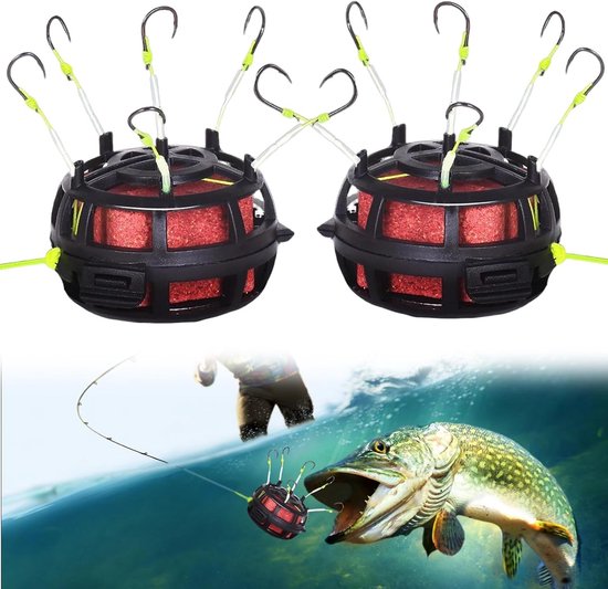 2 Stuks Omnidirectionele Zeevis Haak met 360° Rotatie Mechanisme - 6 Stuks Vissen Accessoires van Metaal voor Snoek, Karper en Forel van Merkloos