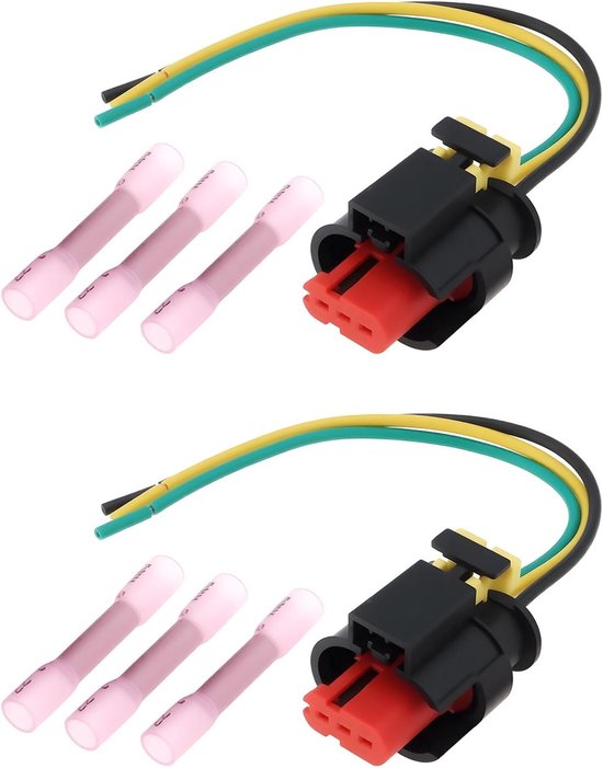 2 Stuks Ontstekingsspoel Plug Harness met 6 Roze Crimpconnectoren 284425-1 Geschikt voor Opel en Andere Auto's