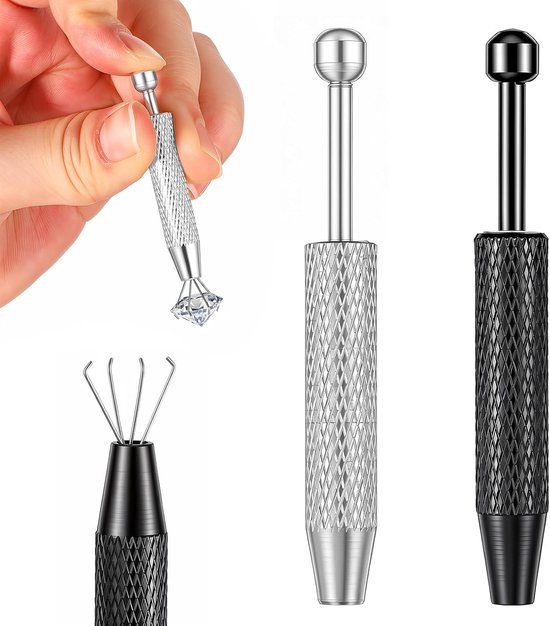 2 stuks piercing bal grijper piercing bal tang piercing bal grabber edelstenen catcher met 4 klauwen sieraden opnametool voor pick-up piercing bal sieraden maken