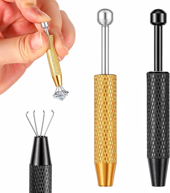 2 stuks piercing-kogel-opdraaier piercing tang voor bollen piercing-balhouder juwelier-opnemingsgereedschap piercing bal tang met 4 klauwen kleine onderdelen grijper voor elektronische componenten