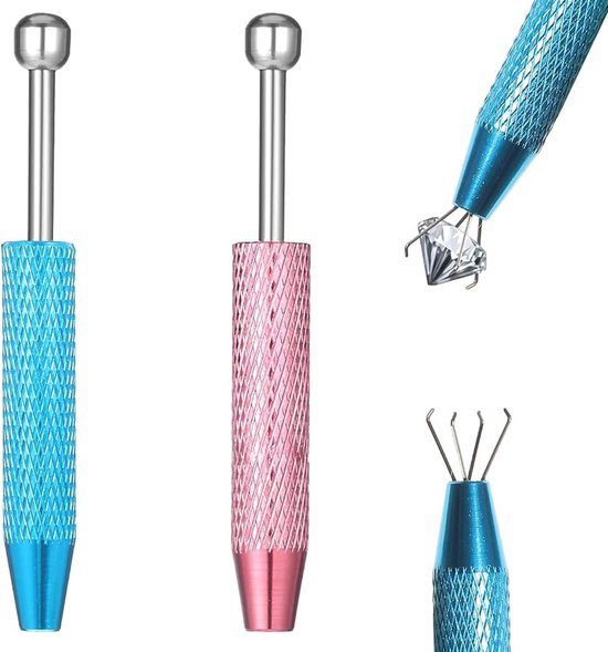 2 stuks piercing kogelopdraaier, roestvrij staal piercingtang voor ballen, edelstenen ​​Catcher met 4 klauwen sieraden opnamegereedschap voor pick up piercingbal elektronische componenten chip, 6,4 cm
