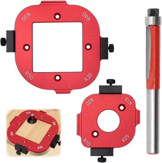 2 stuks Radius Jig Router Templates Verstelbare 4 in 1 Boog Hoek